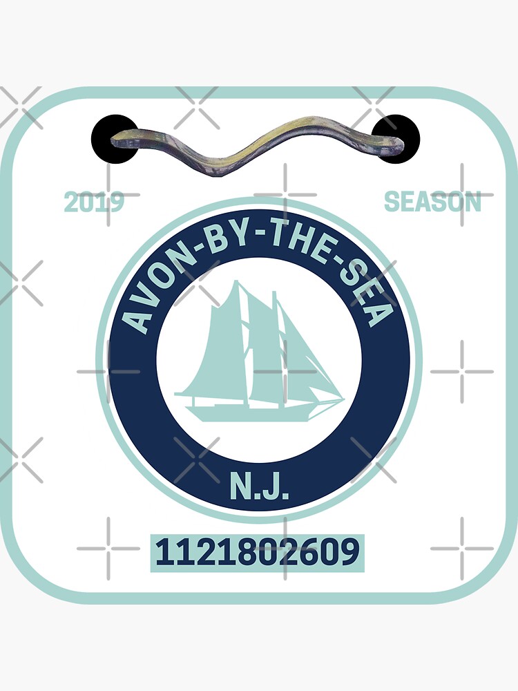 "Avon By The Sea New Jersey Beach Badge" Sticker for Sale by fearcity