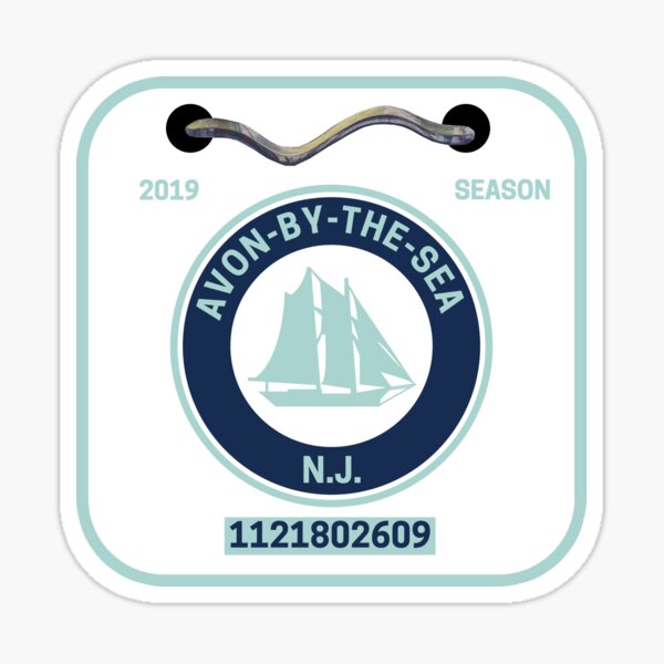 "Avon By The Sea New Jersey Beach Badge" Sticker for Sale by fearcity