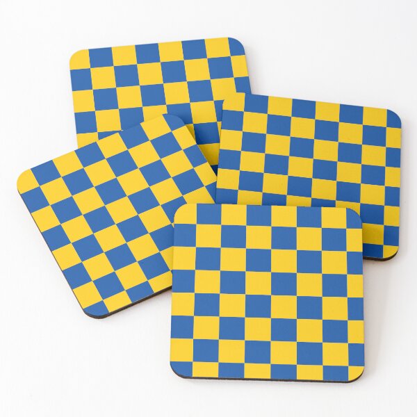 Item preview, Leeds United Blue and Yellow Checkered Fan Flag designed and sold by Sporting Colour.