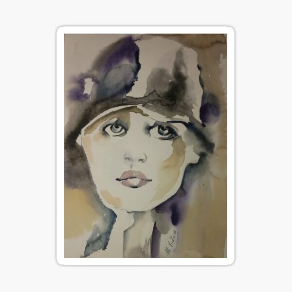 Madre con cappello - woman with hat Sticker