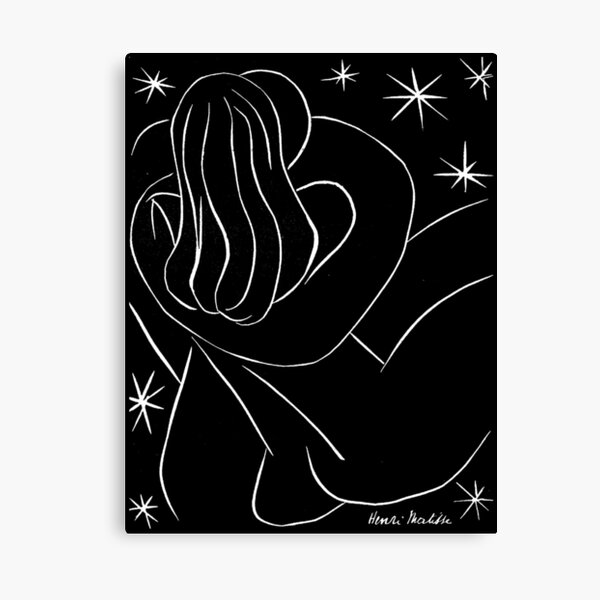 Aperçu de l'œuvre COUPLE NUIT ÉTOILÉE : Impression de peinture noir et blanc Matisse Vintage créée et vendue par posterbobs.