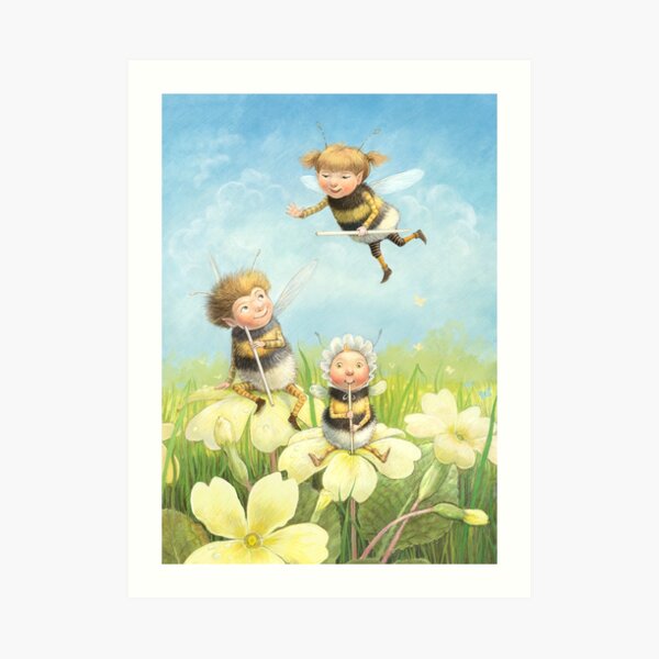 The Bimbles - Cute bee-pixie family Art Print