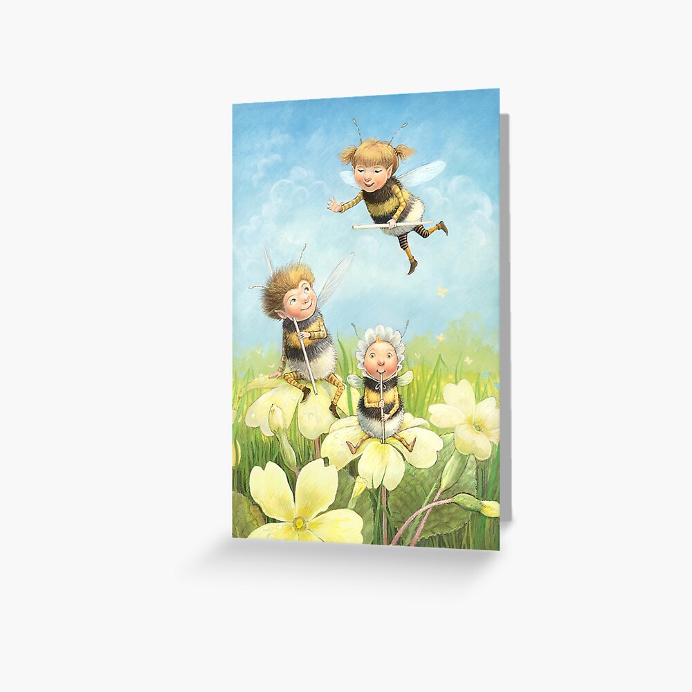 The Bimbles - Cute bee-pixie family Greeting Card