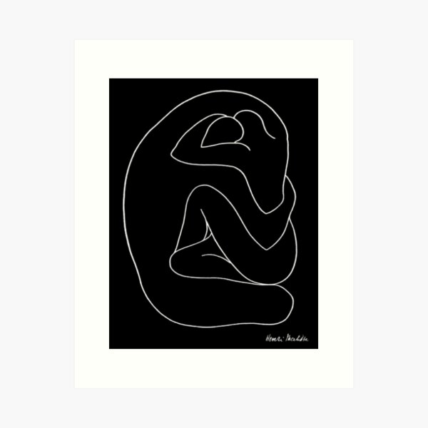  COUPLE EMBRACING : Vintage Matisse Silhouette Painting Print Art Print