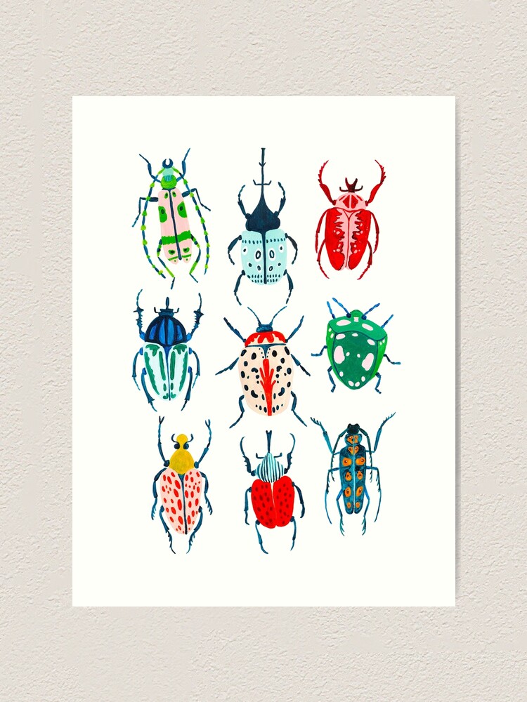 Garden Beetles Art Print By Amberstextiles Redbubble