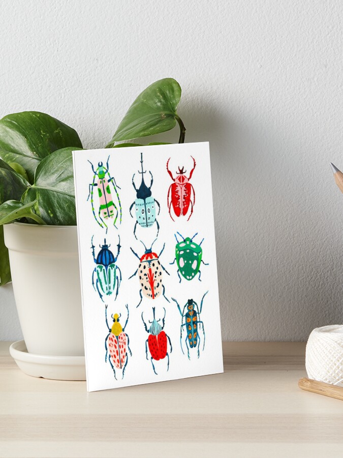 Garden Beetles Art Board Print By Amberstextiles Redbubble