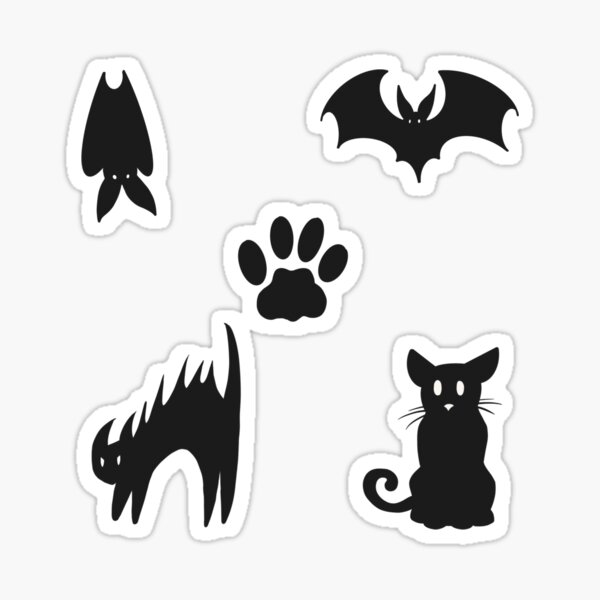 spooky-creatures-sticker-for-sale-by-circuitrycatart-redbubble