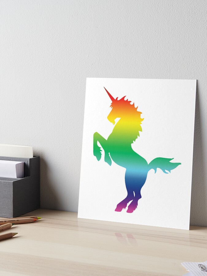 Rainbow Unicorn Silhouette Art Board Print for Sale by ferinefire