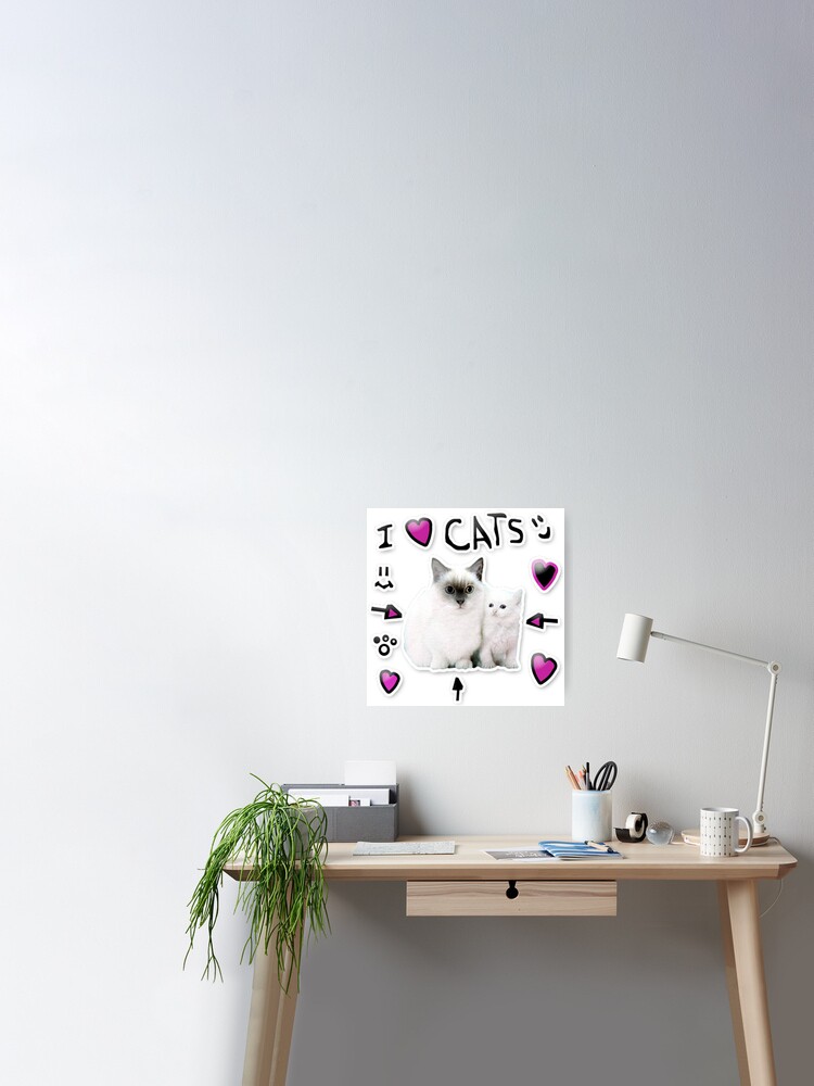 Denis Daily I Love Cats Poster By Thatbeardguy Redbubble