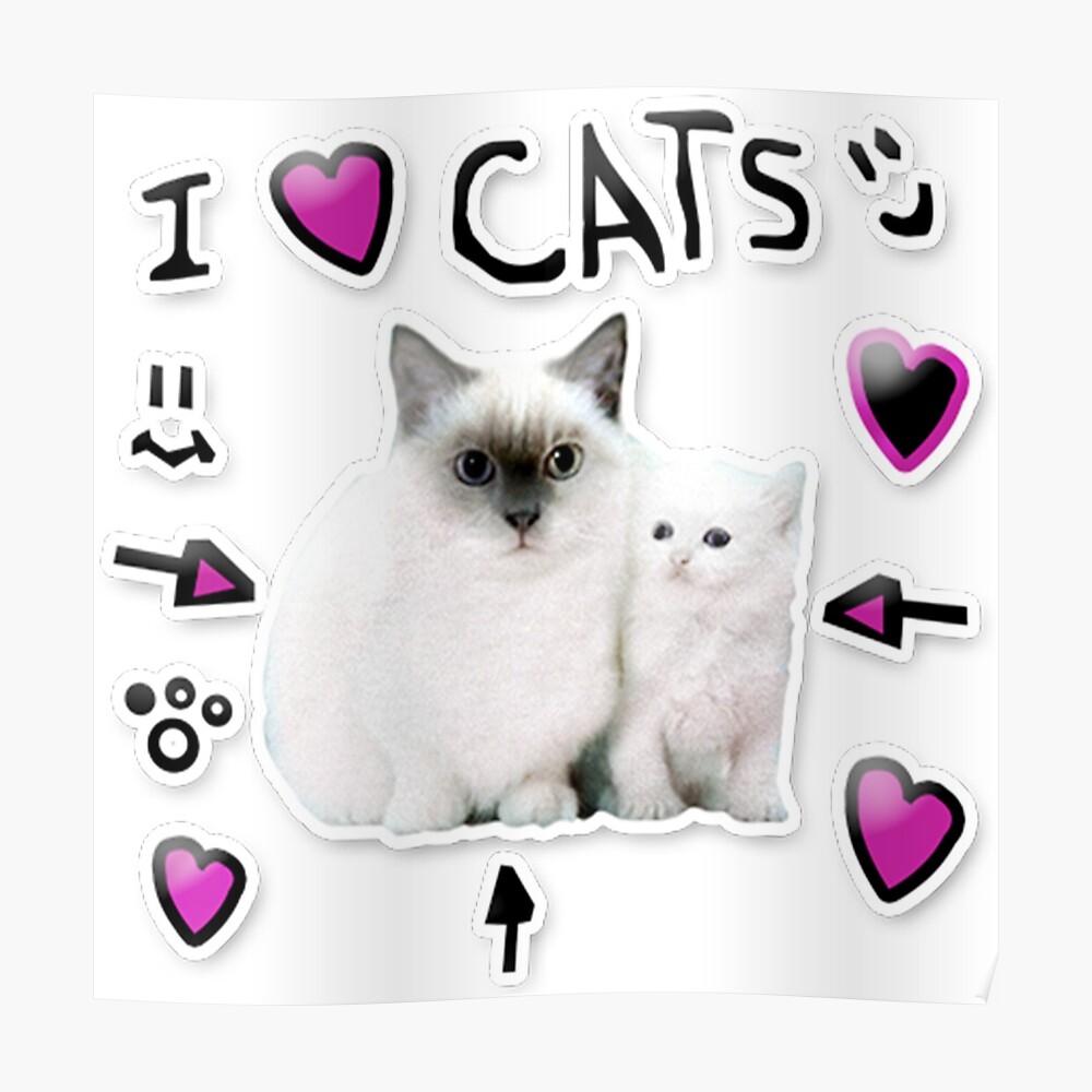 Denis Daily I Love Cats Sticker By Thatbeardguy Redbubble - roblox denisdaily shirt