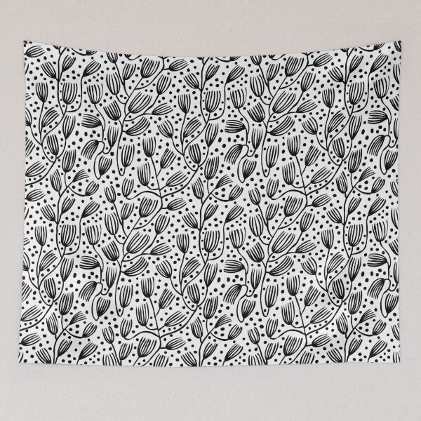 Item preview, Barkcloth Style Pattern - Black on White designed and sold by Artberry.