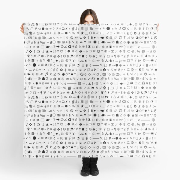 Esoteric symbols scarf - Unicode special characters - black/white Scarf