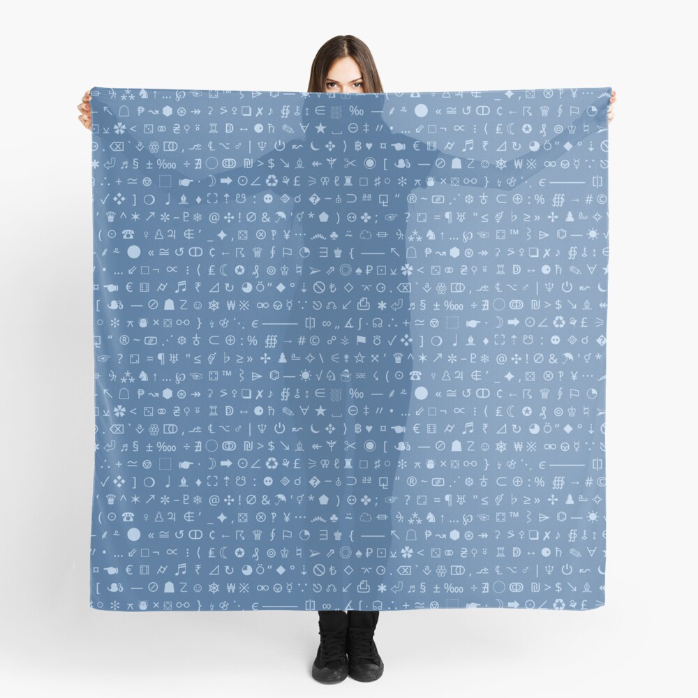 Esoteric Symbols Scarf Unicode Special Characters Blue Airmail Scarf By Lingthusiasm Redbubble