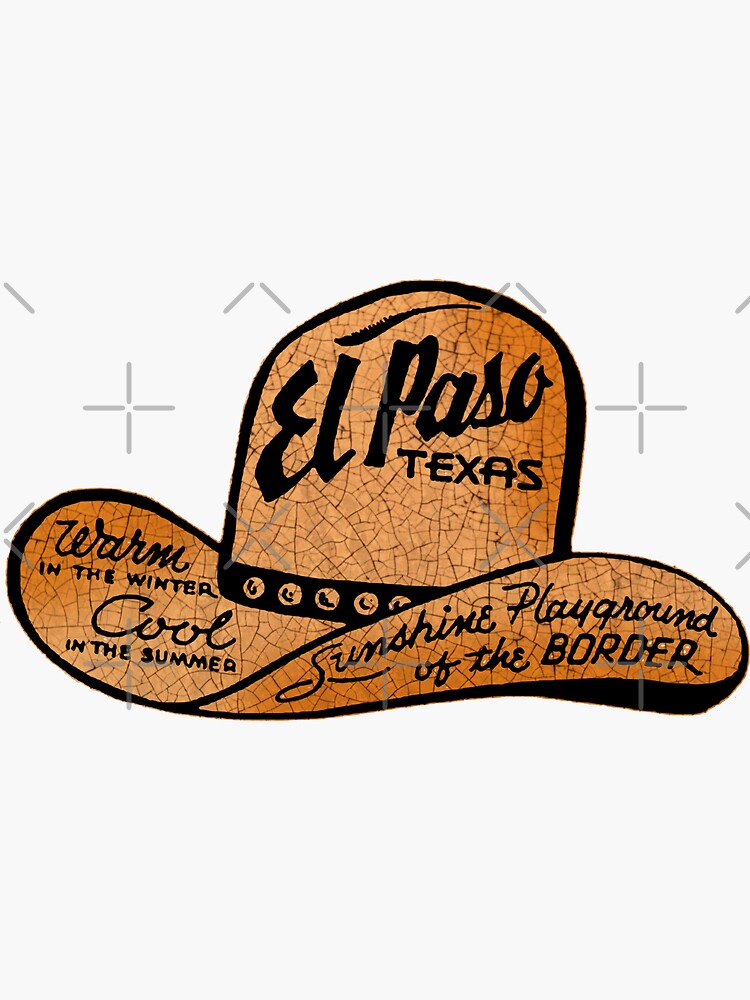 "El Paso Texas Vintage Souvenir" Sticker by Centuryvault Redbubble