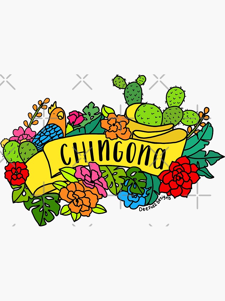 Colorful Chingona Sticker by DeeFuzzDesigns