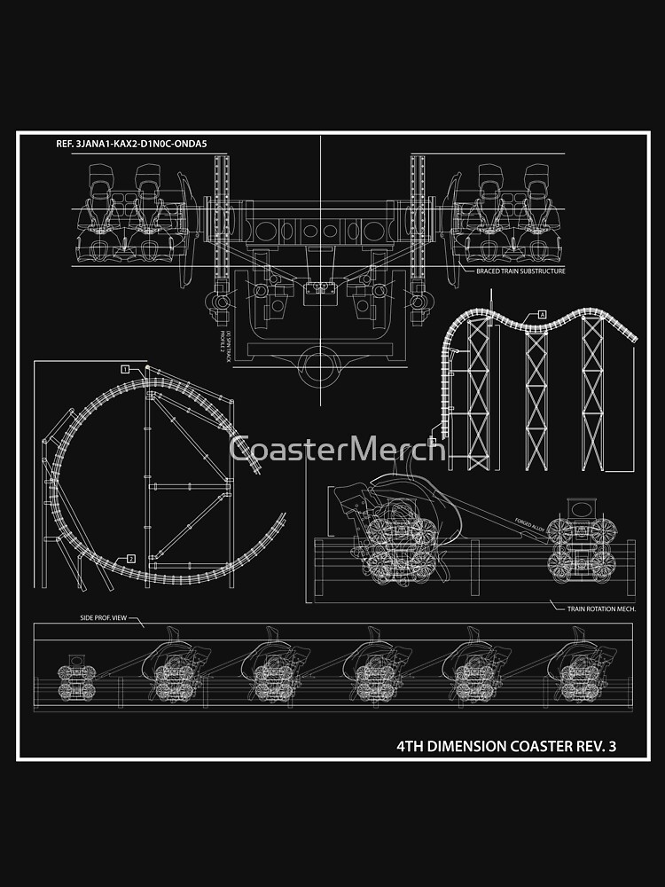 Arrow/S&S 4 Dimensional Coaster Blueprint by CoasterMerch