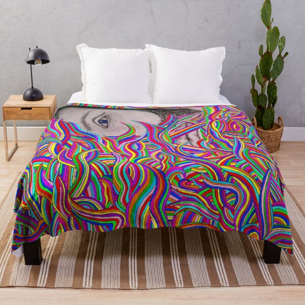 Item preview, Psychedelic Portrait and Flowing Rainbow Color, Non-Repeating designed and sold by Nicolette Olivier.