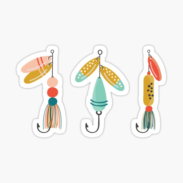  Fishing Lure Sticker Vinyl Die Cut Rattle Trap Bait Decal  Orange Fish Tackle Box Labels : Sports & Outdoors