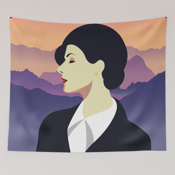 Item preview, Art Deco A Sleeper`s Retro Girl Posing Country Side Sunset Vintage Style designed and sold by 108dragons.