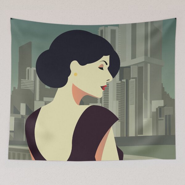 Item preview, Art Deco A Sleeper`s Retro Girl Posing By Metropolis Vintage Style designed and sold by 108dragons.