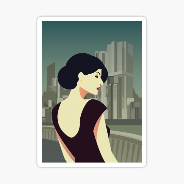 Item preview, Art Deco A Sleeper`s Retro Girl Posing By Metropolis Vintage Style designed and sold by 108dragons.