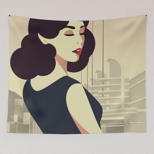 Item preview, Art Deco A Sleeper`s Retro Girl Posing By Metropolis Vintage Style designed and sold by 108dragons.