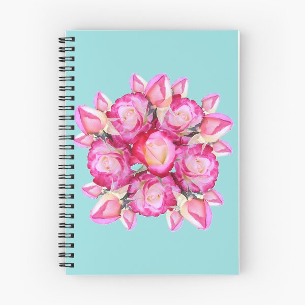 Item preview, Mixed Pink and Red Rose Bouquet on Light Aqua Blue designed and sold by STHogan2.