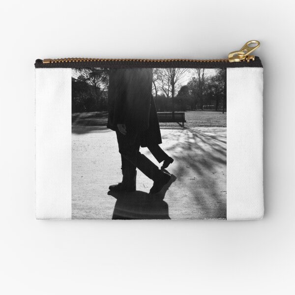 day sleepwalkers in the city park (black and white photography) Zipper Pouch