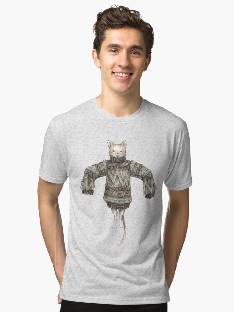 Thumbnail 1 of 7, Tri-blend T-Shirt, Sweater Puss T-Shirt designed and sold by brettisagirl.