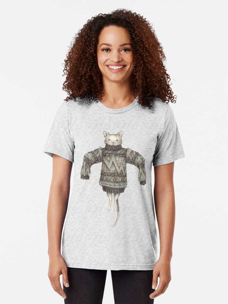 Thumbnail 2 of 7, Tri-blend T-Shirt, Sweater Puss T-Shirt designed and sold by brettisagirl.