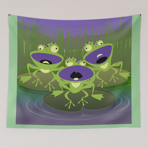 Aperçu de l'œuvre Vocal trio de grenouilles drôles créée et vendue par CoolTees.