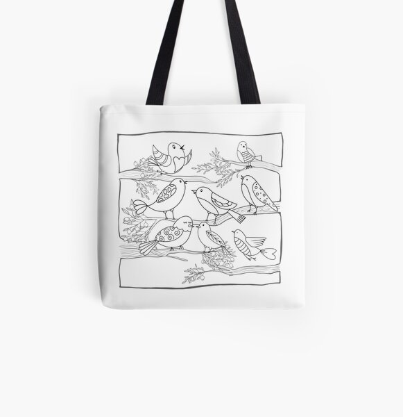 Just Add Colour - Birds of a Feather All Over Print Tote Bag