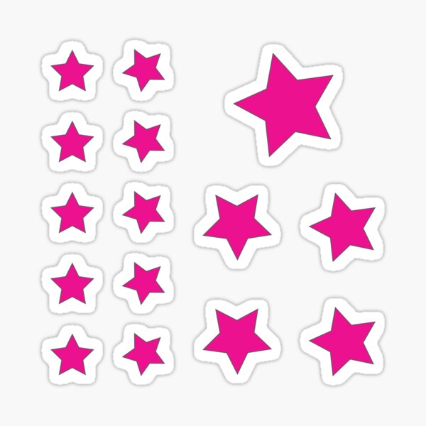 Hot Pink Star Sticker Pack Sticker