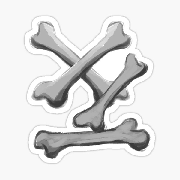Bones falling drawing shirt Sticker