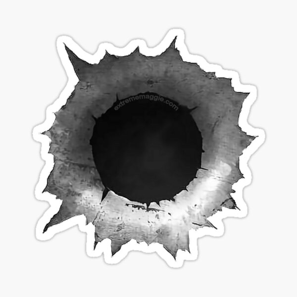 MM4.1495 Sticker Vinyl Decal WHITE Details about   Bullet Holes 6 Stickers