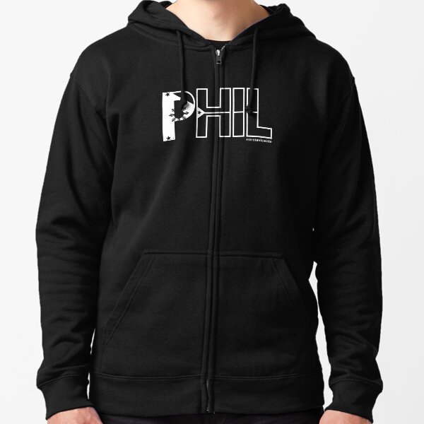 Phil T-shirt with white logo Zipped Hoodie