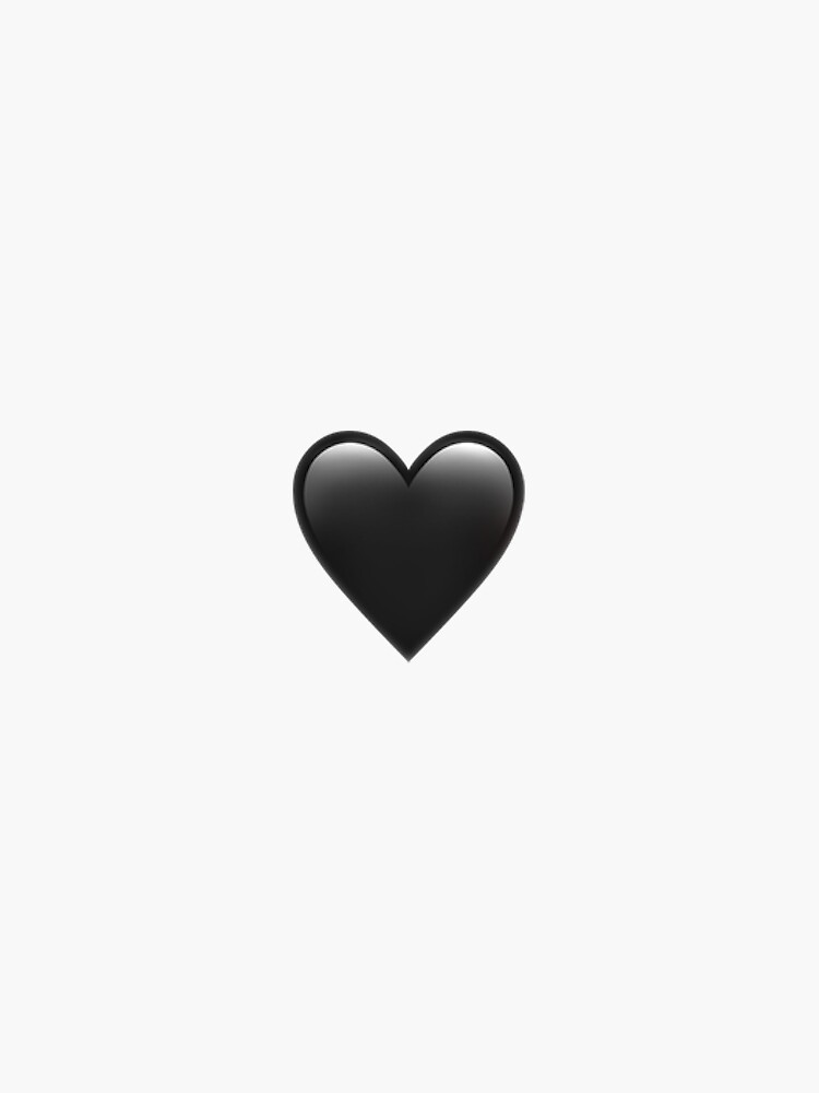 "Black heart emoji" Sticker for Sale by meganmessias | Redbubble