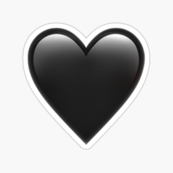 "Black heart emoji" Sticker for Sale by meganmessias | Redbubble