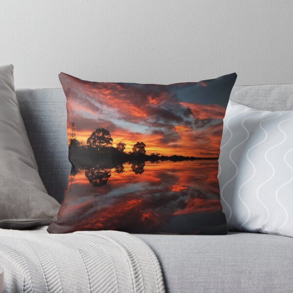 Firey Sunset Throw Pillow