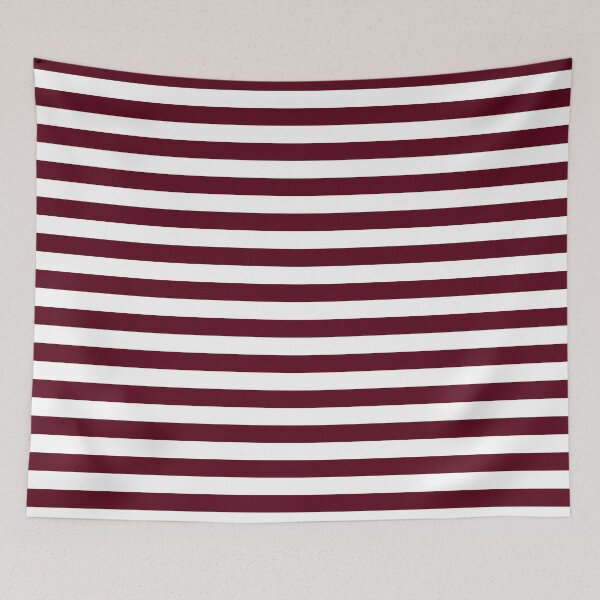 Item preview, Dark Scarlet Red and White Horizontal Stripes designed and sold by ColorPatterns.