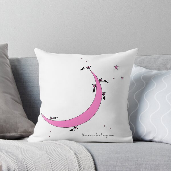 Item preview, Pink Cows on a Pink Crescent Moon on a Clear Pink Night designed and sold by Adventures Are Dangerous.