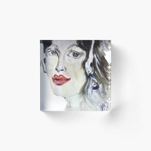 donna rossa,bocca rossa Acrylic Block