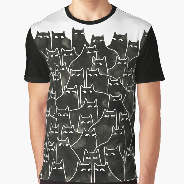 Suspicious Cats Graphic T-Shirt