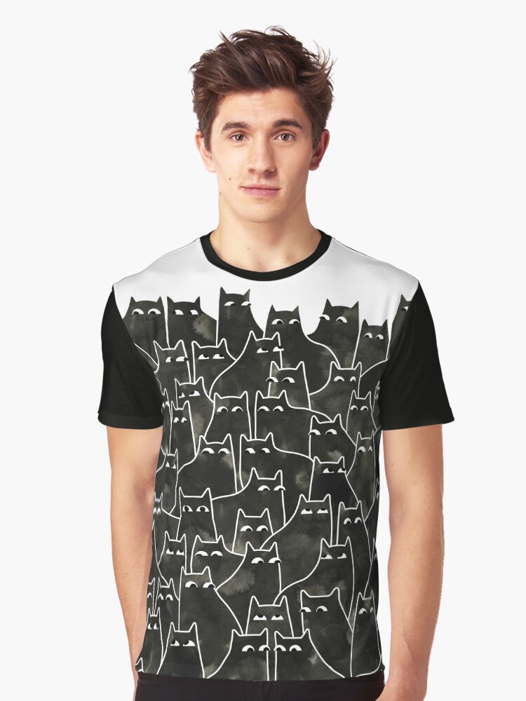 Thumbnail 1 of 5, Graphic T-Shirt, Suspicious Cats designed and sold by littleclyde.