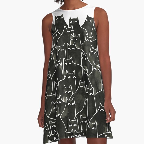 Suspicious Cats A-Line Dress