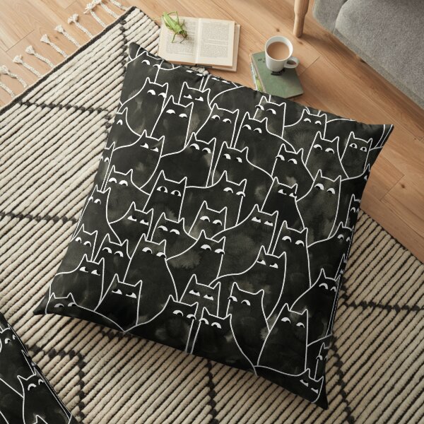 Suspicious Cats Floor Pillow