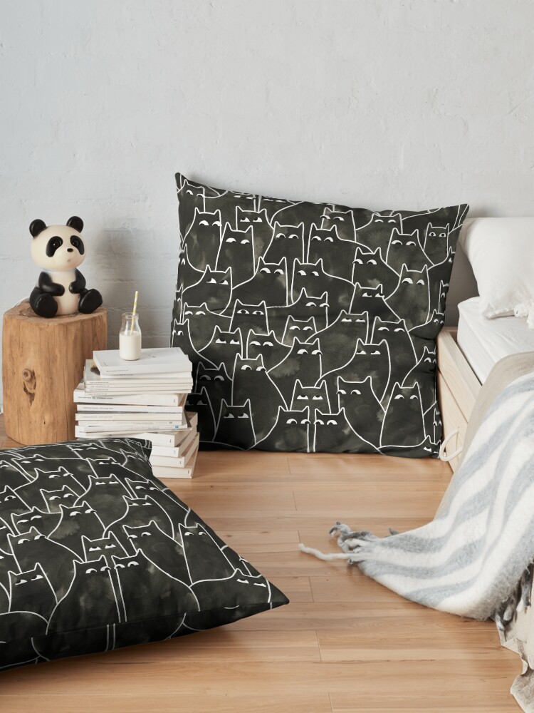 Alternate view of Suspicious Cats Floor Pillow