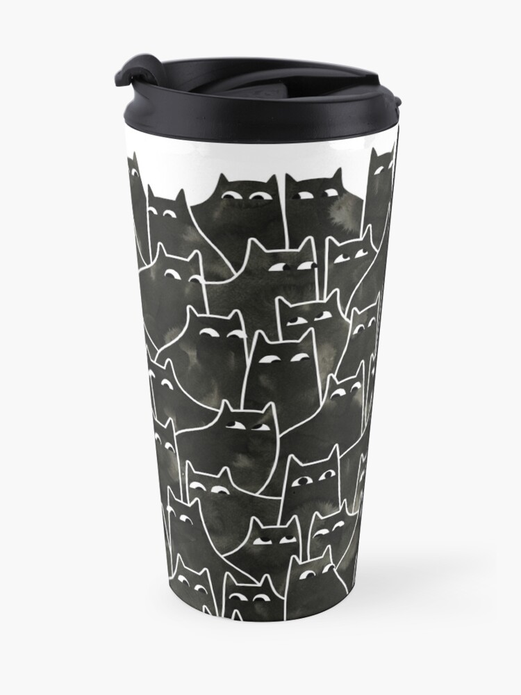 Alternate view of Suspicious Cats Travel Coffee Mug