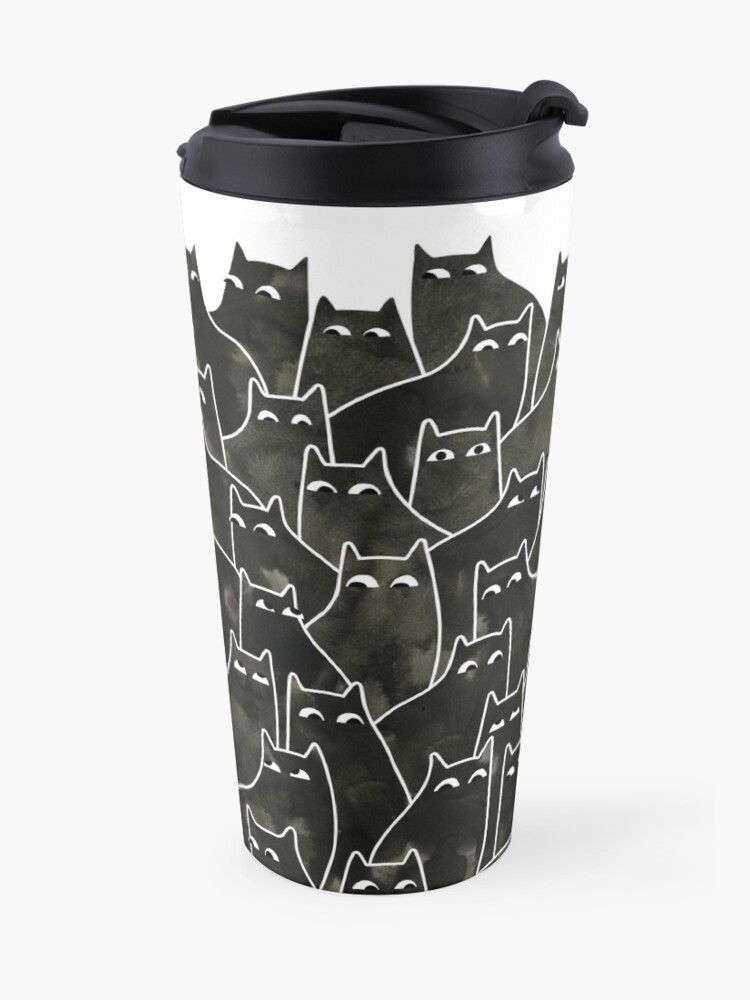 Alternate view of Suspicious Cats Travel Coffee Mug