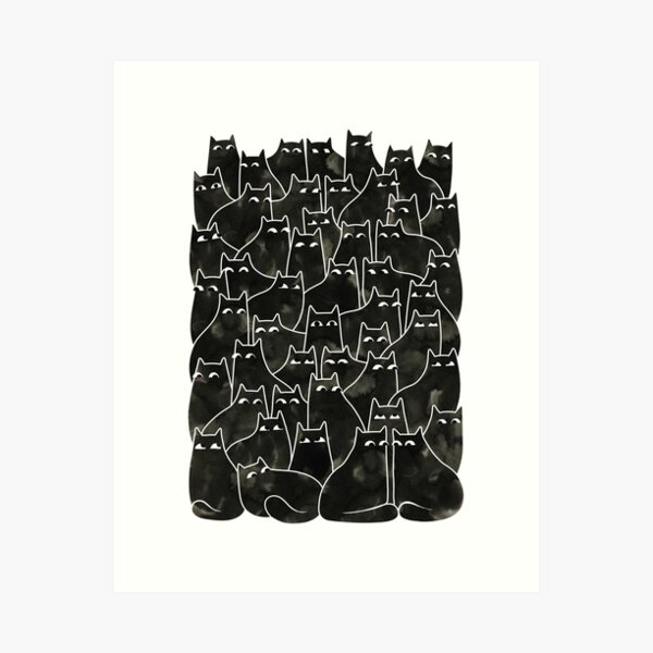 Suspicious Cats Art Print